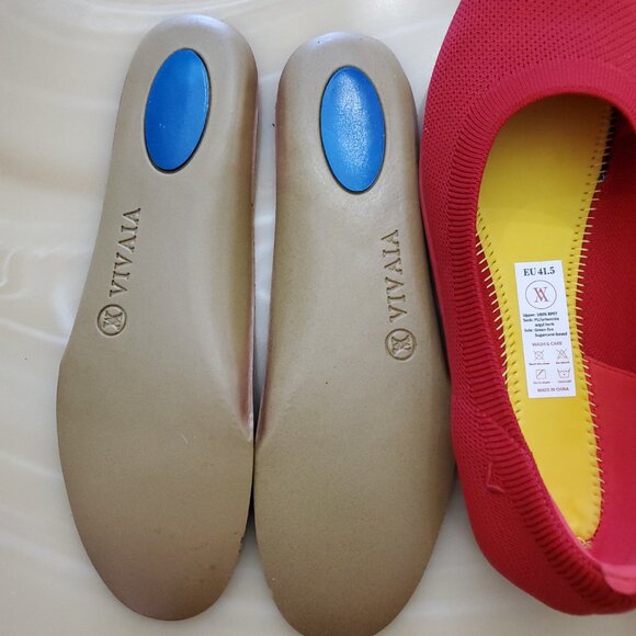 Vivaia Claire Walker Round-Toe Walking Flats in Ruby Red Size 41.5 - Picture 10 of 11